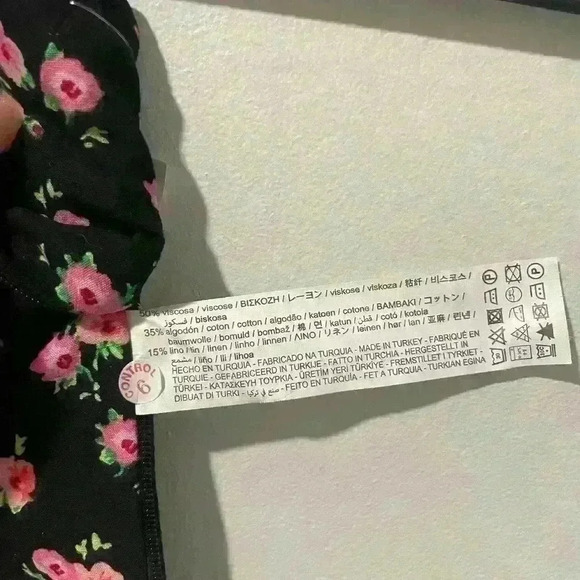 Zara Floral Bustier Corset Crop  Top Black Pink Size S - Picture 7 of 7